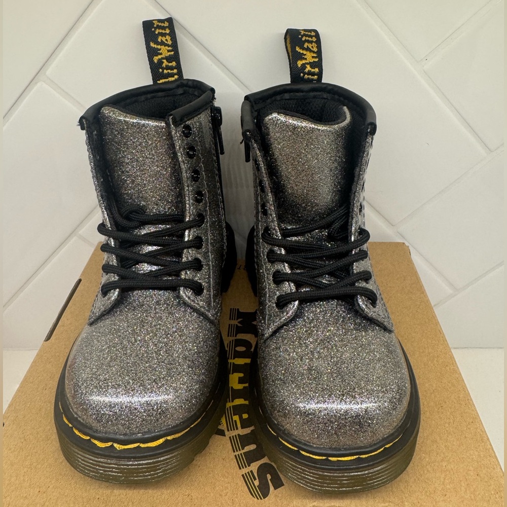 Dr. Martens Toddler Size 7 Sparkly Silver Boots